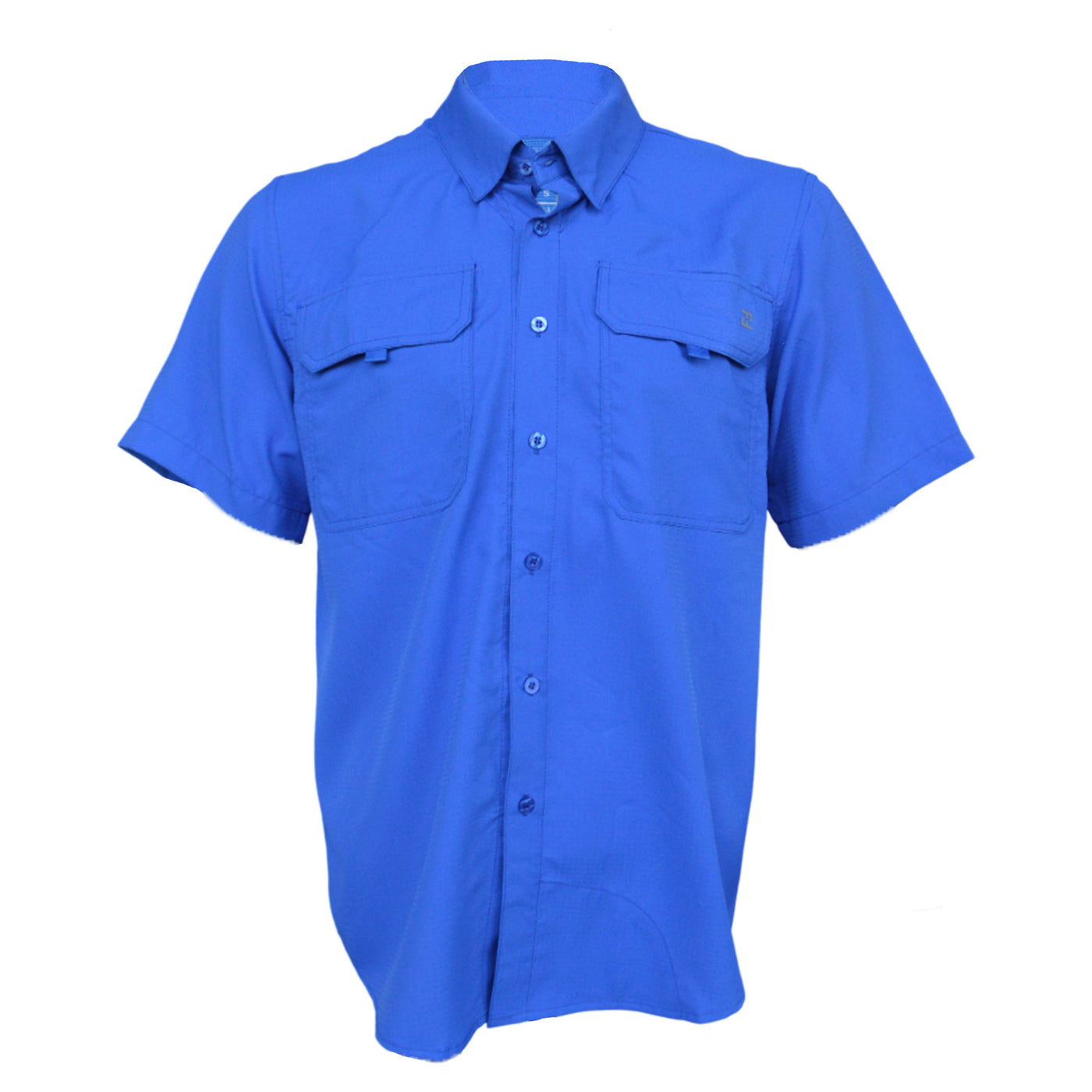 Clear Blue Short Sleeve Button Down Performance Shirt