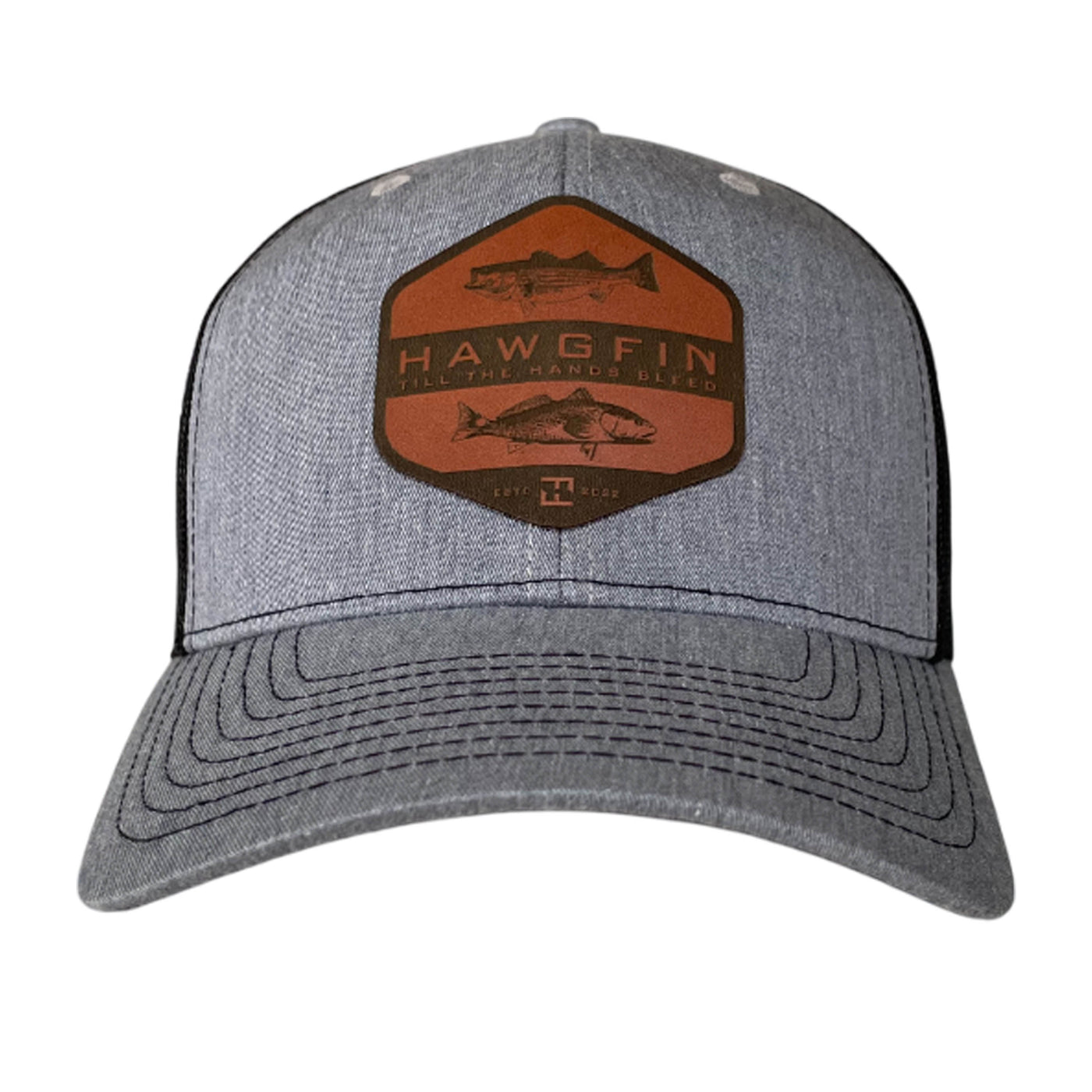 Red Rock Leather Patch Trucker Hat w. Black Mesh