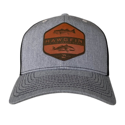 Red Rock Leather Patch Trucker Hat w. Black Mesh