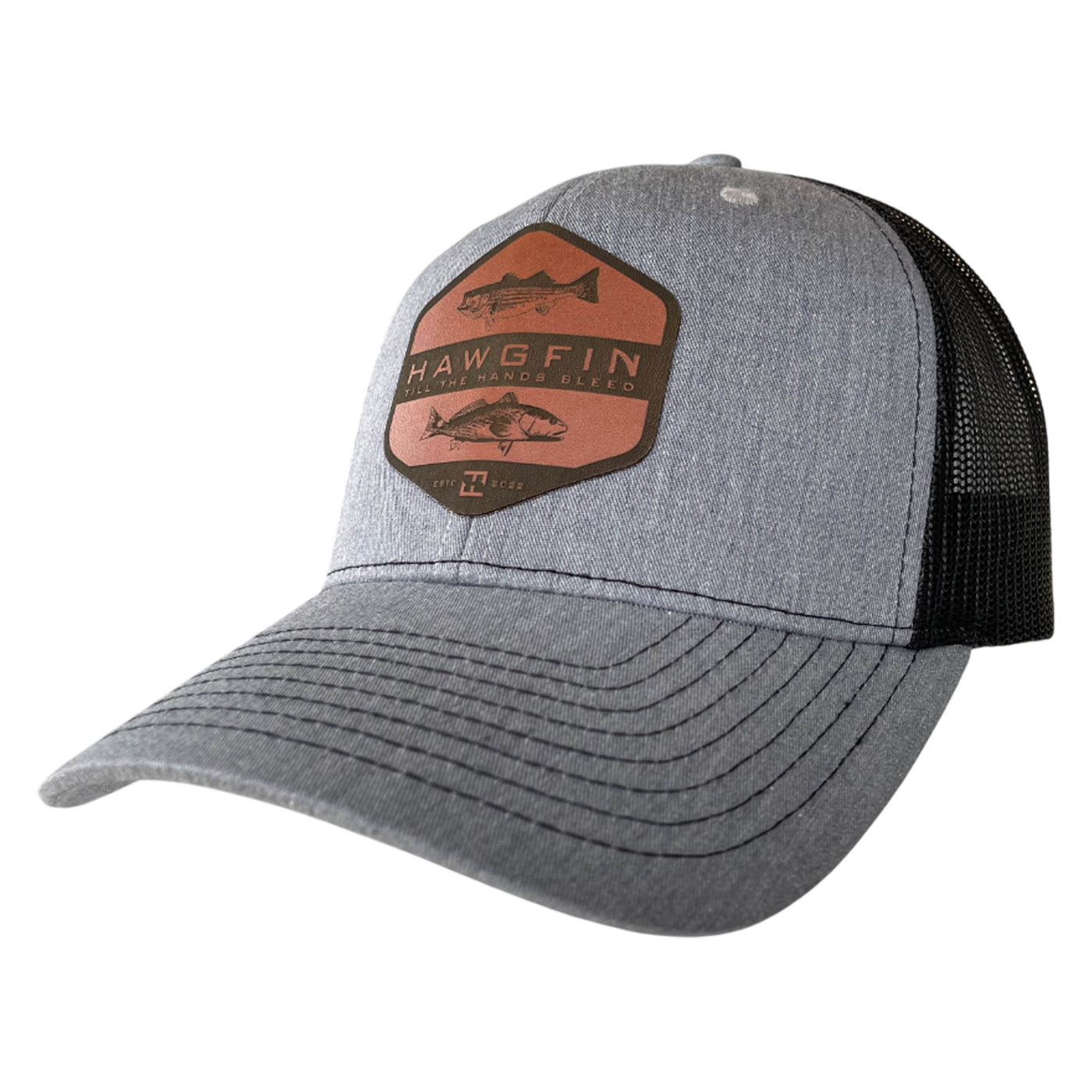 Red Rock Leather Patch Trucker Hat w. Black Mesh