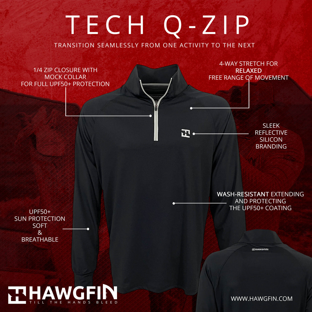 Men's Midnight Performance Tech Q-Zip – HAWGFIN